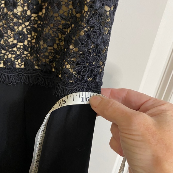 Black dress w/ lace & sheer top size 12 Ivanka Trump great condition! Flattering - Picture 9 of 12